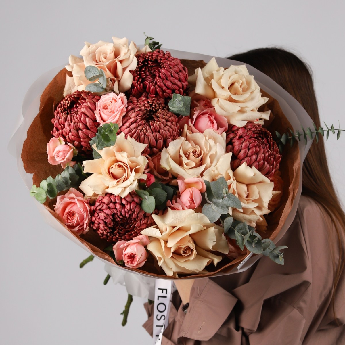 Сборный букет осенний с хризантемой и квиксендом